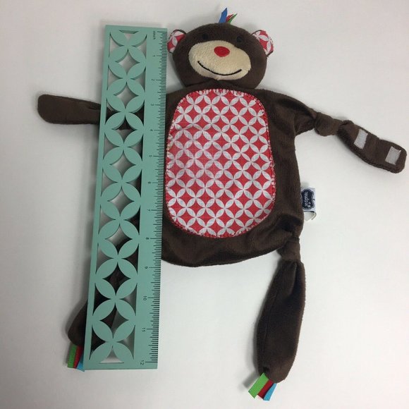 Mud Pie Monkey Lovey Plush Baby Security Blanket 12" Mudpie Jungle Tabs Toys Fun - Picture 10 of 12